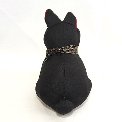 大島紬ぬいぐるみ　くろうさぎ