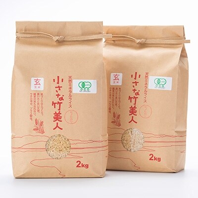 【有機JAS認定】塩ミネラル米 小さな竹美人4kg(玄米)