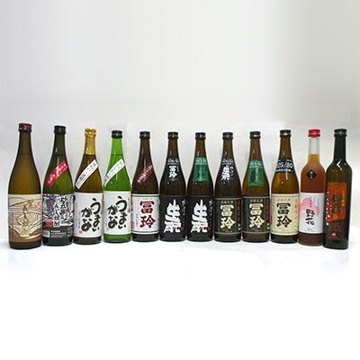 梅津酒造の飲みくらべセットB(日本酒・焼酎・梅酒 12本)