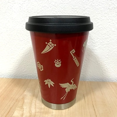 thermo mug×越前漆器『うるしモバイルタンブラー 宝尽くし』朱色