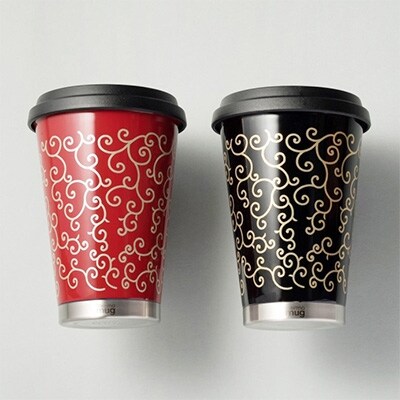 thermo mug×越前漆器『うるしモバイルタンブラー 唐草』黒色