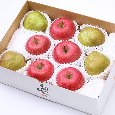 【先行受付】どちらも食べたい!「サンふじりんご&ラ・フランス詰め合わせセット」3kg