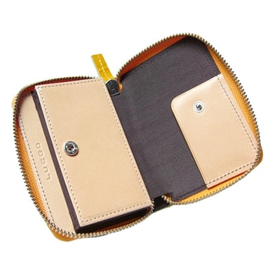 LUEGO クロコ型押しジャバラカードケース/ブラウン