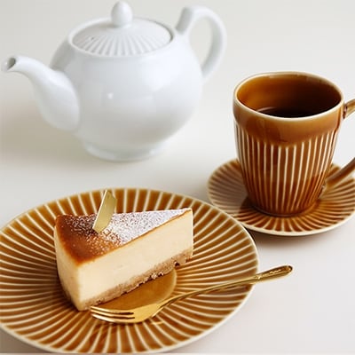 【波佐見焼】一龍陶苑しのぎシリーズ　ティータイムセット CC15