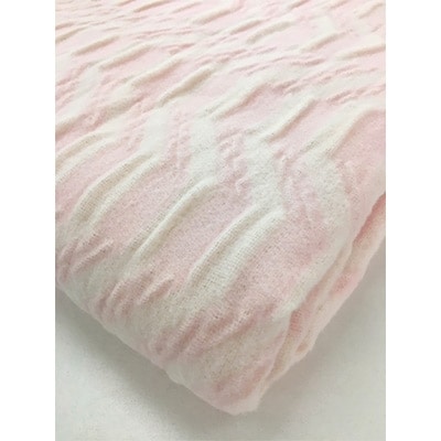 吸湿発熱　くしゅくしゅ綿毛布(シングル:ピンク)