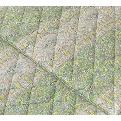 便利な　四つ折　敷ふとん 　ダブル　エスニック柄　グリーン　1枚