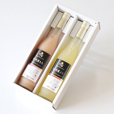 果汁100% くだものジュース500ml×2本セット(りんご・もも)