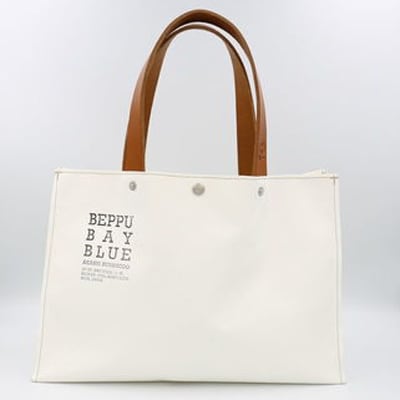 別府への思い詰まったBEPPU BAY BLUE　トートバック(小/ホワイト)
