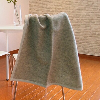 ウール/綿　毛布　シングル　グレー系