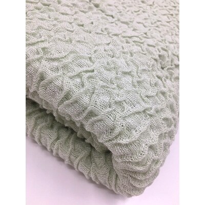 ふわふわ　3D立体　ガーゼケット　シングル　グリーン系