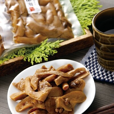 滋賀県竜王町産ヘルシーきのこ「足太あわび茸」約600gと「佃煮」2袋セット