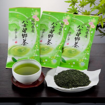 八女星野深蒸し茶100g　3本詰め