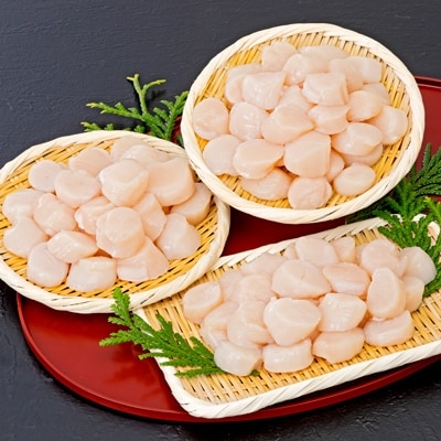 北海道噴火湾産お刺身ホタテ貝柱(500g)x3個R26