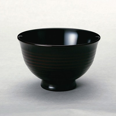 汁椀ペア 　欅材　古代朱・溜内黒