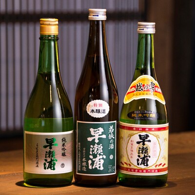 早瀬浦純米吟醸720ml(1本)と越の雫720ml(1本)と特別本醸造720ml(1本)のセット