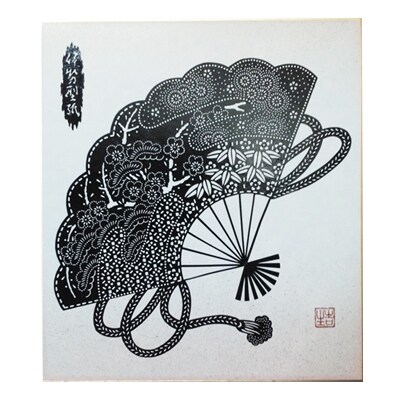 伊勢型紙『扇』