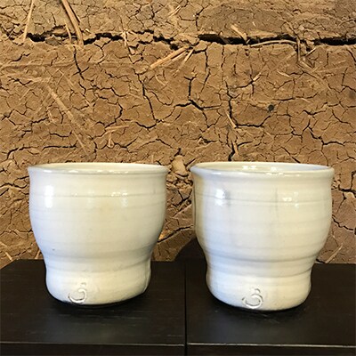 粉引絵唐津焼酎カップ2個セット(伝統的工芸品)