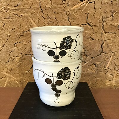 粉引絵唐津焼酎カップ2個セット(伝統的工芸品)