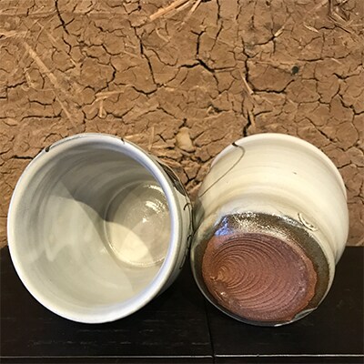 粉引絵唐津焼酎カップ2個セット(伝統的工芸品)