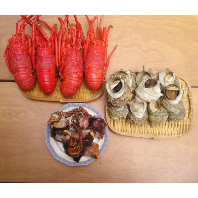 【伊豆の恵み4品(3種)　Eセット】ボイルサザエ・味噌汁用カット伊勢海老・蒸し伊勢海老