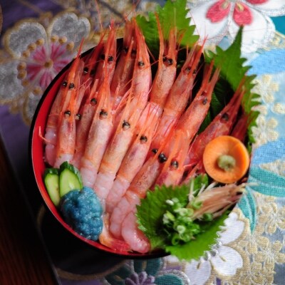 大好評!越前甘エビ 1kg【大サイズ・卵あり】(500g×2箱お届けします)