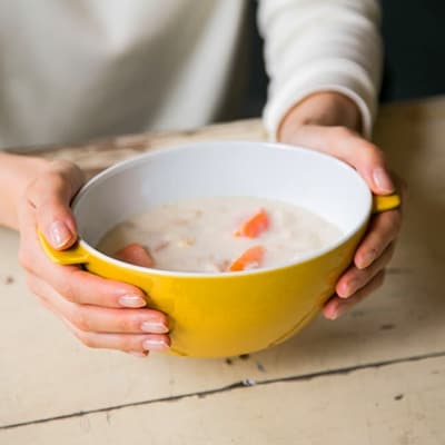 【波佐見焼】e丼(2個)+eプレート(ブルー・イエロー各1枚)セット UA02