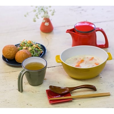 【波佐見焼】e丼(2個)+eプレート(ブルー・イエロー各1枚)セット UA02