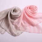 桜染 シルクストライプスカーフ(桜ピンク)