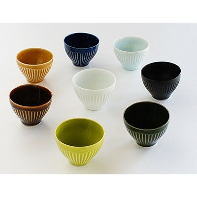 【波佐見焼】一龍陶苑 しのぎシリーズ 仙茶碗8客セット CC01