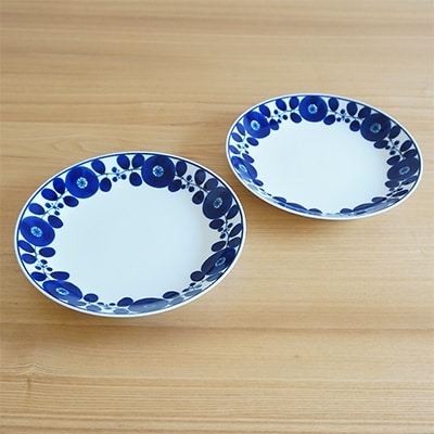 ブルーム プレート(L) リース 2枚セット【白山陶器】 AD05