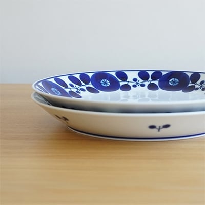 ブルーム プレート(L) リース 2枚セット【白山陶器】 AD05