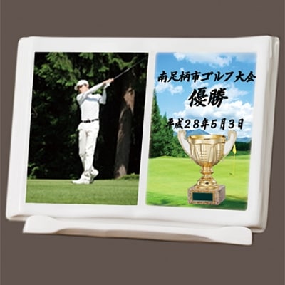 ブック型写真・美術陶板“ピクセラ” 1個(白磁スタンド付き)