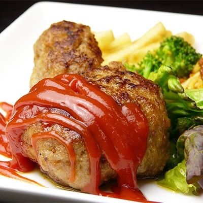 【2025年6月中旬発送】肉料理うし源　手造りハンバーグ5個入 冷凍 ふるさと納税 ギフト