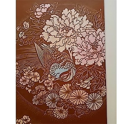伊勢型紙・引き彫り・「花鳥風月」