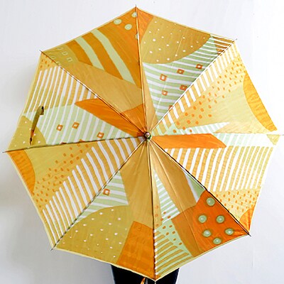 高級晴雨兼用傘「マルサンカクシカク」(オレンジ)