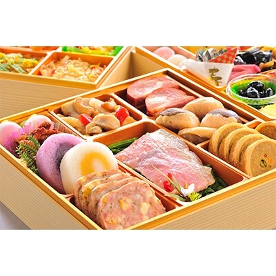 【さとふる限定】<2019年新春>金目鯛入りいぶすき三段重特製おせち(薩摩のたまて箱)