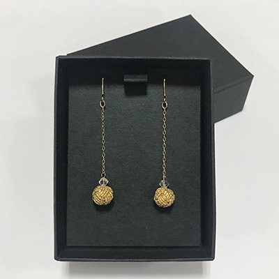 水引まりピアス(ゴールド)