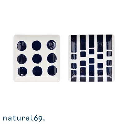 【波佐見焼】natural69 swatch 正角皿2枚セット パレット/ポロック QA01