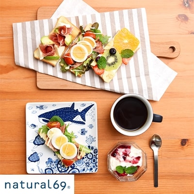 natural69　cocomarine　正角皿2枚セット　マンタ/ジンベイザメ QA03