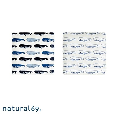 【波佐見焼】natural69 coja 正角皿2枚セット 色/白くじら QA06