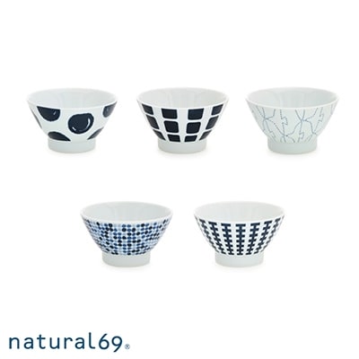 【波佐見焼】natural69 swatch お茶わん5個セット QA14
