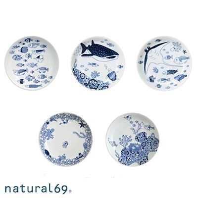 【波佐見焼】natural69 cocomarine 小皿5枚セット QA16
