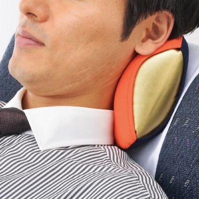 旅行用負担軽減枕,首をやさしく包み込む　　浜松産ネックピロー　「ネックラック」グレー×ダークグレー