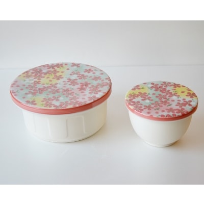 おしゃれ平蓋おひつ大・小セット (吉野桜)