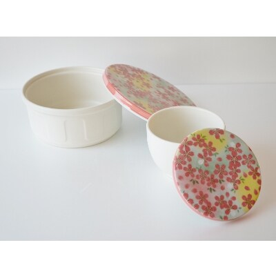 おしゃれ平蓋おひつ大・小セット (吉野桜)