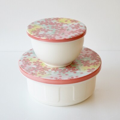 おしゃれ平蓋おひつ大・小セット (吉野桜)
