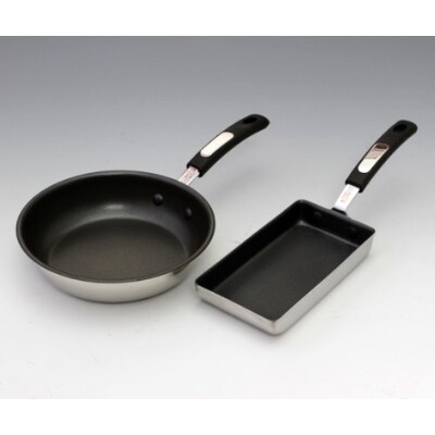 IH対応ステンレス スリム形状 玉子焼器&フライパン18cm