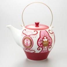 ARITA PORCELAIN LAB 古伊万里草花紋 ワインレッド・ティーポット