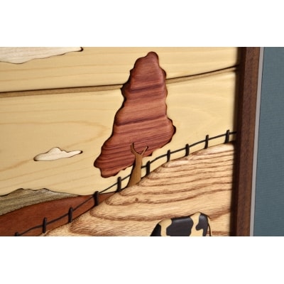 寄木額絵 牧場