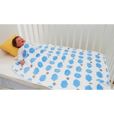 nordic+japan ベビー 綿毛布 70×100cm ブタ・ブルー